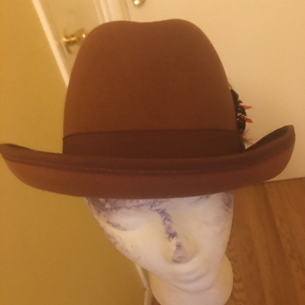 Men’s Godfather DenZel fedora rust colored hat